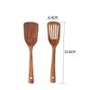 2PCS Wooden Spatula for Cooking Slotted Turner Spatula Long Handle Kitchen Utensils Set Wood Frying Spatula Cooking Baking Tools