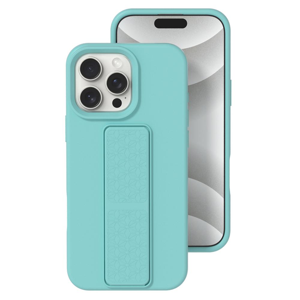 

Для iPhone 16 Pro Чехол Защита от падений Жидкий силиконовый чехол для телефона со скрытой подставкой Blue