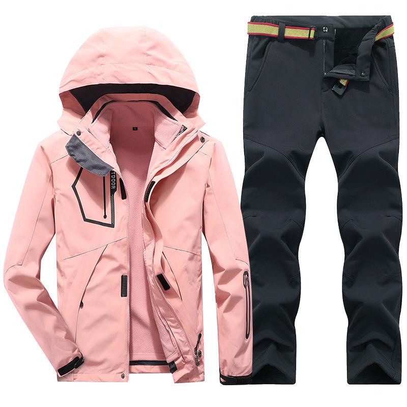 Unisex Cross-Border Hooded Windbreaker Jacket: Three-in-One Velvety Thickening for Autumn/Winter Mountaineering