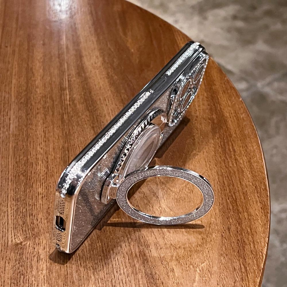 Luxury Diamond Glitter Clear Case For IPhone 15 11 12 13 14 Pro Max Plus Magsafe Magnetic Wireless Charge Quicksand Holder Cover