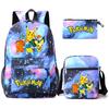 Backpack Teen Student School Bag Three-piece Pencil Case Crossbody Bag