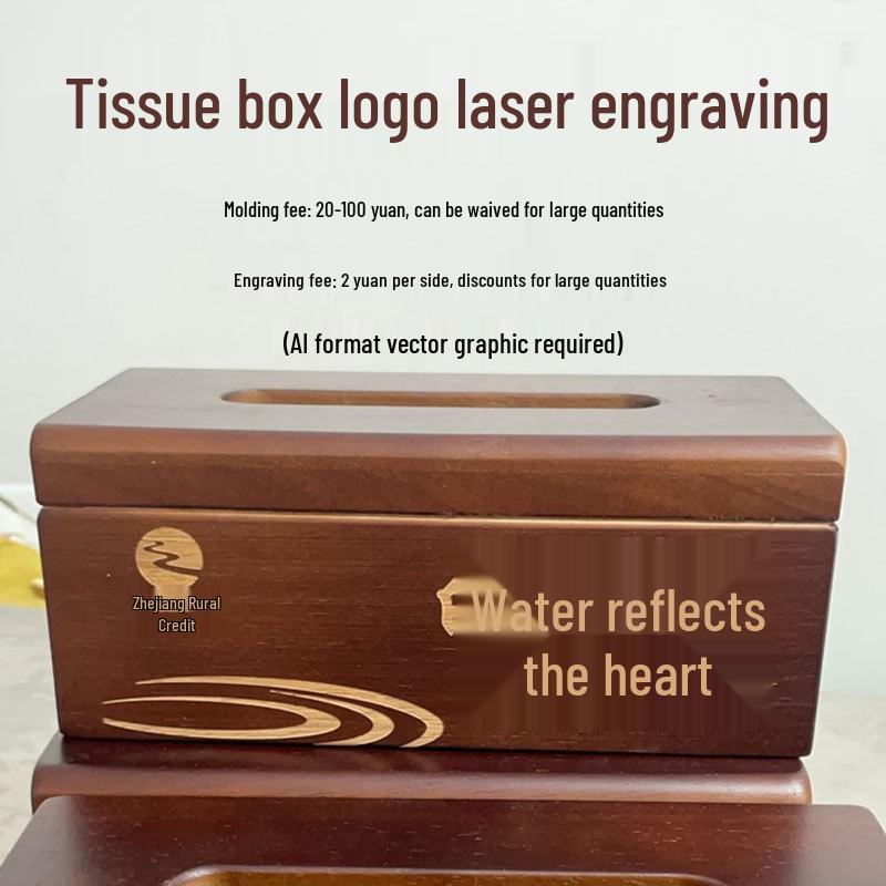 Nussbaumfarbene magnetische Holz-Taschentuchbox - Moderner chinesischer Stil für Ess- und Wohnzimmer oder Hotelnutzung