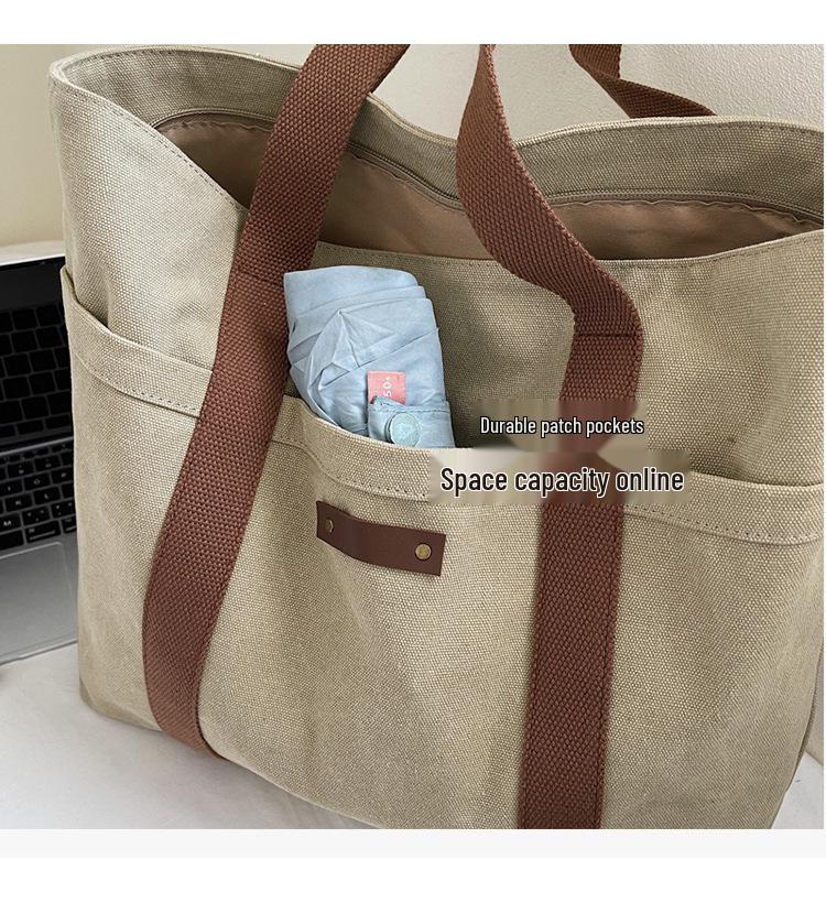 2025 Large Capacity Canvas Travel Handbag - Versatile Single Shoulder Bag for Commute, Casual Shopping, and Fashion.