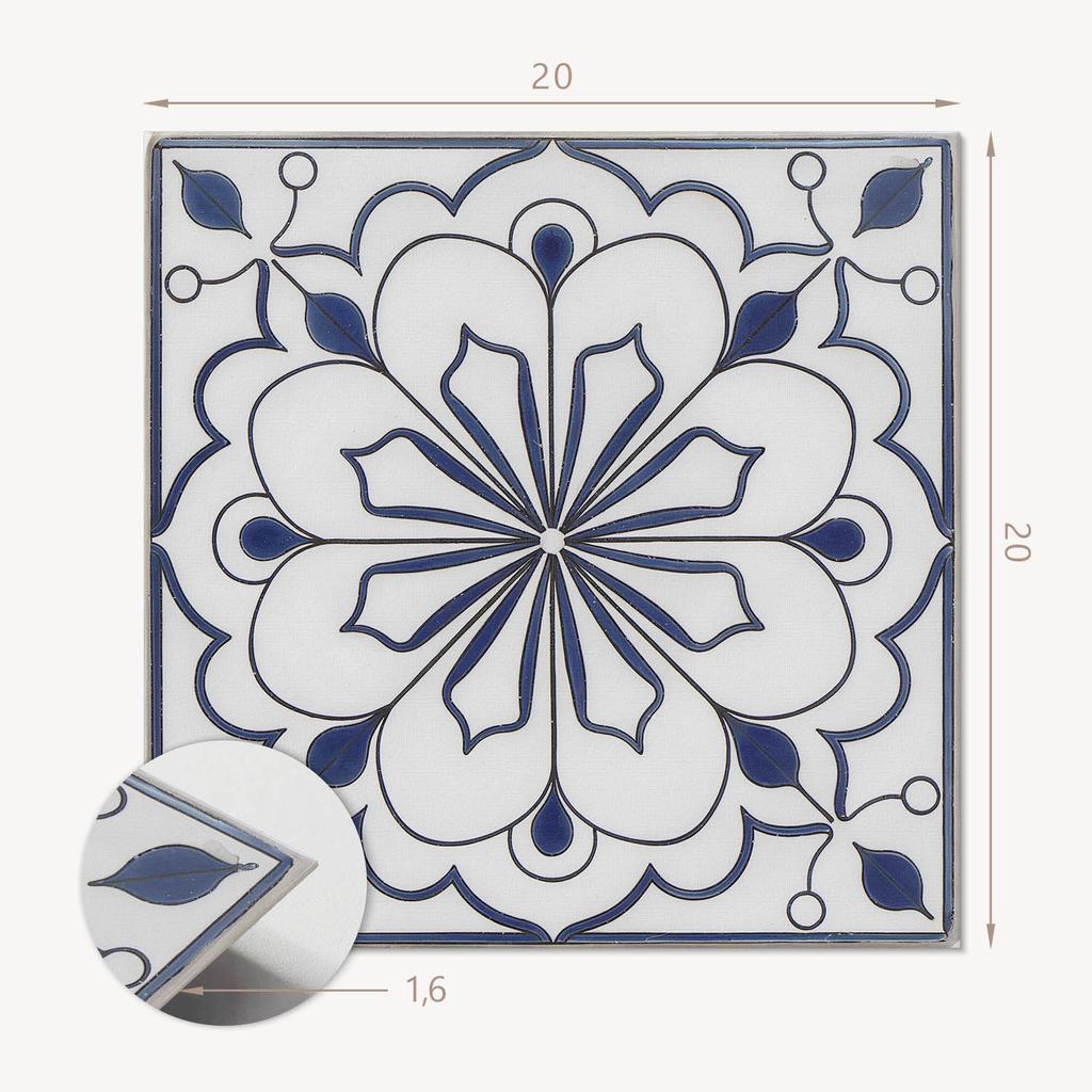 Winylowe Kafelki Samoprzylepne Do Dekoracji Ścian Kwiatowy Wzór Ceramiczny 20X20X20 Cm
