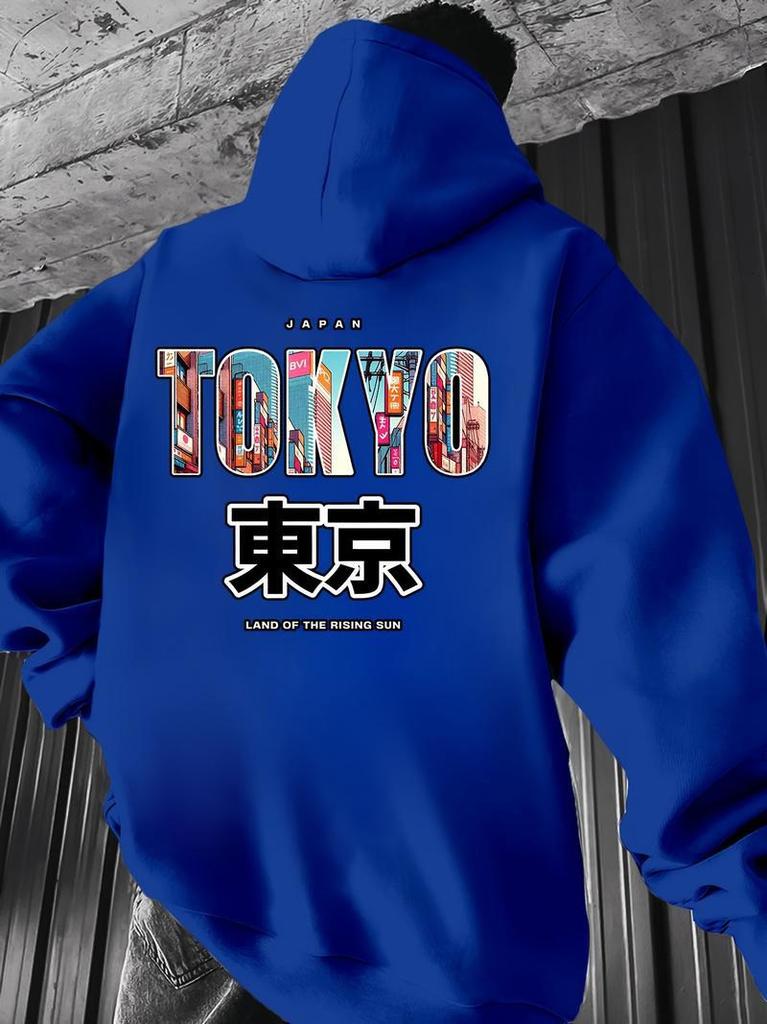 Men's "crane" Printed Sweater 13 Colors Casual Daily Drawstring Hooded Breathable and Comfortable