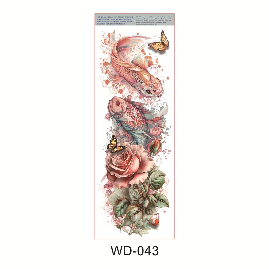 1pc Large Temporary Tattoos for Women Leg Tattoo Sexy Body Painting Cat Wolf Fox Anime Skull Fake Tattoo Stickers Water Transfer