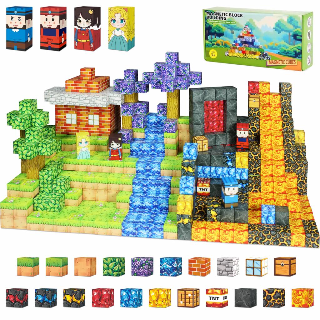 Yolla Loos 150-Piece Magnetic Building Blocks Toy - Montessori Toy Set, Magnetic Building Blocks for Boys and Girls Ages 6+