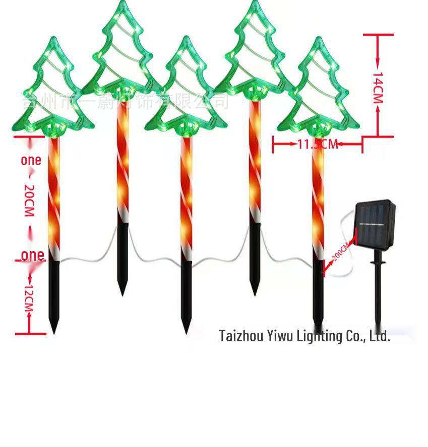 Solar LED Christmas Tree Lawn Lights – Outdoor Waterproof Fairy Lights for Garden Decor.