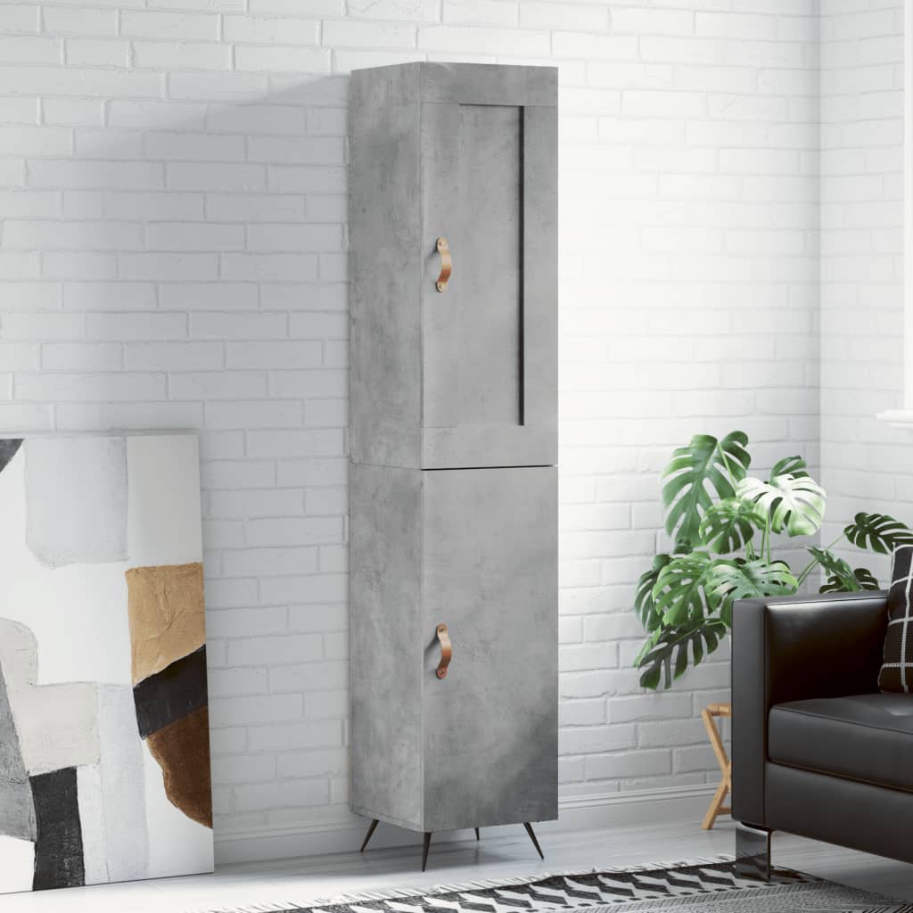 Highboard Concrete Grey 34.5 x 34 x 180 cm Particleboard