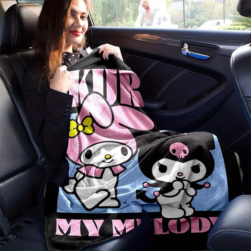 1pc Sanrio Kuromi and My Melody Home Decor: Cozy Flannel Blanket for Bedroom, Living Room, Travel, Camping, Car, Beach, Office Naps, Perfect Gift for