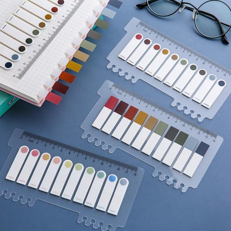 Solid Color Sticky Note Index Label Book Notebook Page Marker Paper Bookmark Tearable Waterproof Stationary Stickers