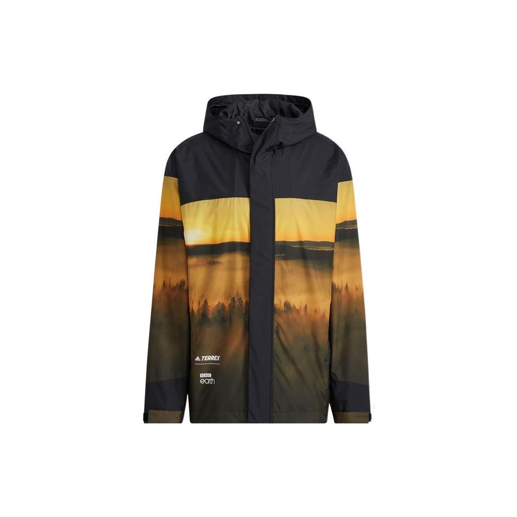 Adidas Terrex Logo Print Hooded Long Sleeve Jacket Men Jacket Yellow HE5207