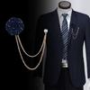 Fashion New Fabric Rose Chain Ribbon Flower Men Suit Brooches Lapel Pin Pin Brooch