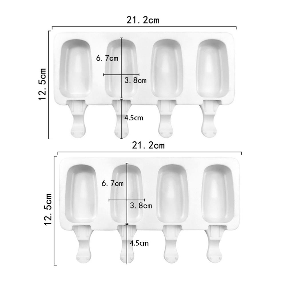 1/4pcs DIY Popsicle Molds Silicone Ice Cream Mold Oval Chocolate Ice Pop Maker Tray for Handmade Frozen Treats Kitchen Gadgets