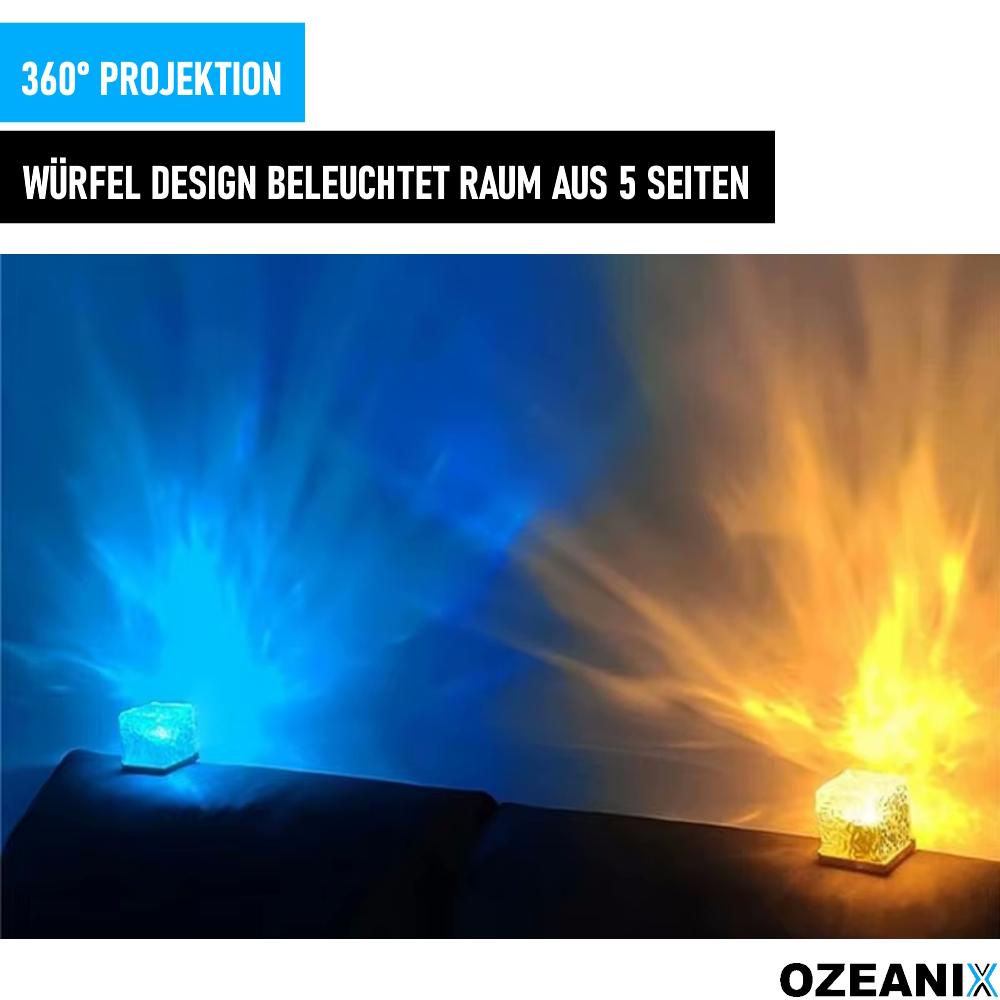 OZEANIX RGB LED Kostka Światła Północne Lampa Oceaniczna Lampa Falowa USB Lampka Stołowa