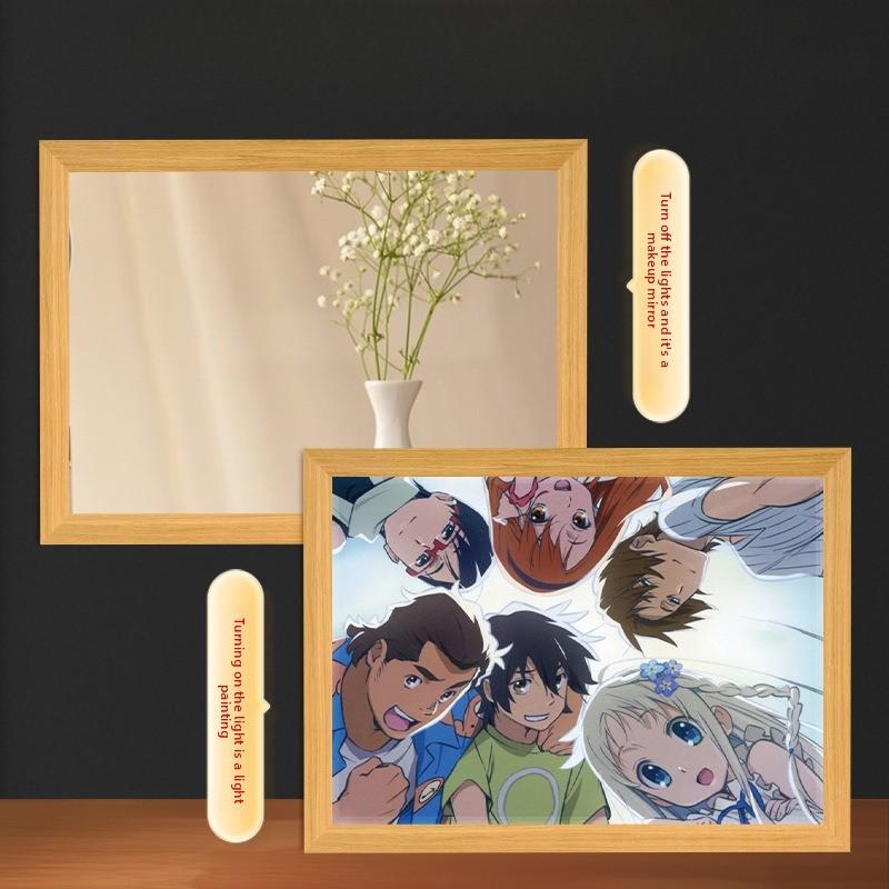 

23см/9.06дюйма Неизвестный Цветок Название Светодиодный Ночник Живопись Мультфильм Аниме Периферия Зеркало Рамка для Фото Лампа Принадлежности для Вечеринок Поделки USB Plugged In Small