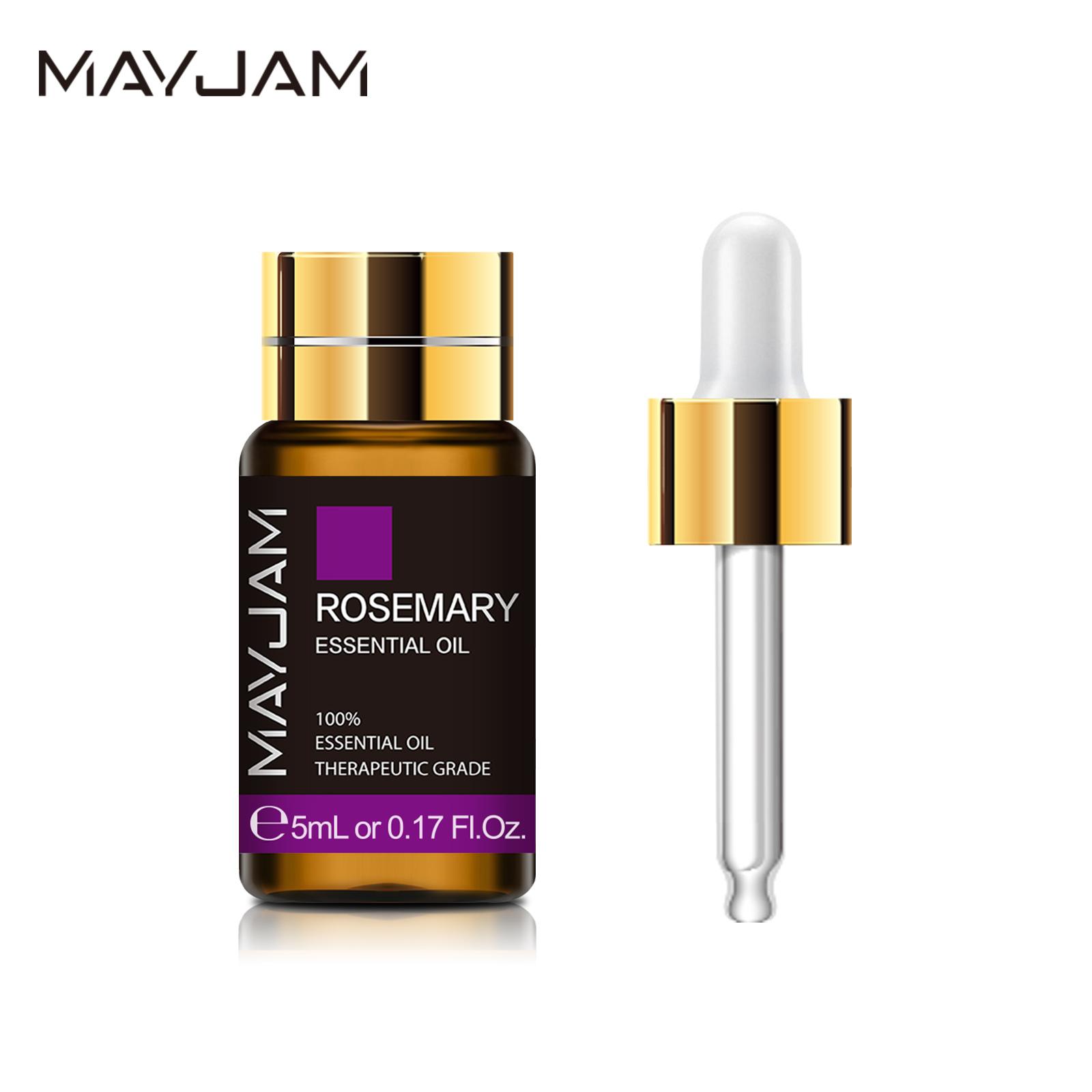 

MAYJAM 5 мл чистое эфирное масло с капельницей Лаванда Розмарин Бергамот Лимонные масла для ухода за кожей Освежитель воздуха Мыло Изготовление свечей Духи своими руками Rosemary