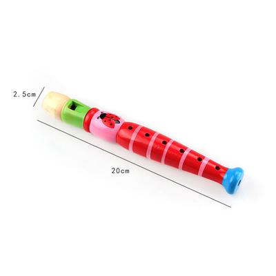 2 peças Flauta de Madeira 20cm Colorida Instrumento Musical Infantil Trompete Bugle Corneta Brinquedos Musicais Educacionais para Crianças TMZ