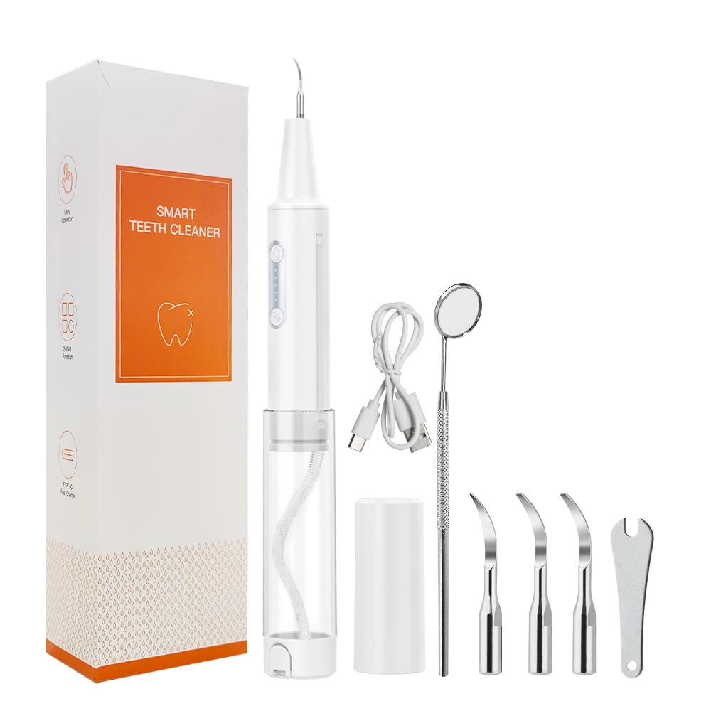 

Dental Oral Irrigator Water Flosser for Teeth Dental Tartar Eliminator Ultrasonic Tartar Cleaner Ultrasound Calculus Remover білий