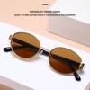 Vintage Retro Oval Shape Sunglasses Vintage Metal Material Frame Women's Oval Shape Sunglasses Classic Ladies Steampunk UV400 Glasses