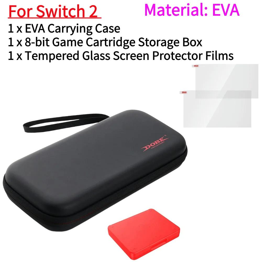 EVA Carrying Case with 8-Bit Game Cartridge Storage Box Portable Storage Bag Protective Travel Bag for Switch 2 NS2 Game Console