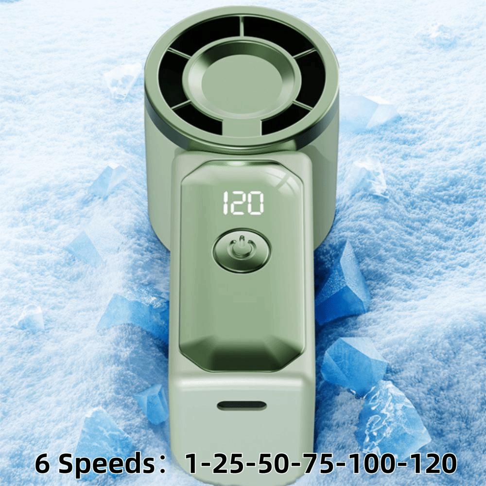 120 Adjustable Settings Mini Handheld Fan LED Display Turbo Fan Portable Desk Fan  Travel