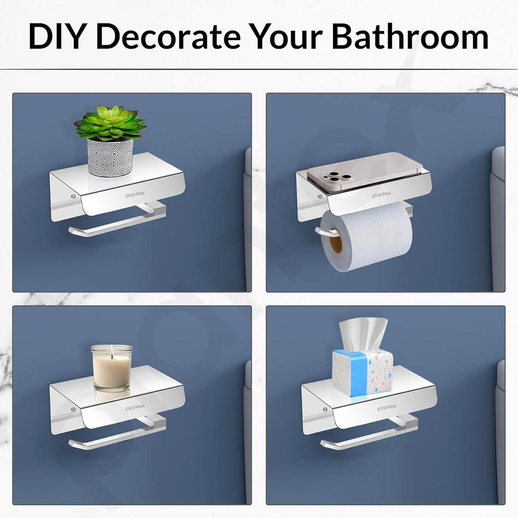 Platin Edelstahl 304 Güte Toilettenpapierhalter/Toilettenpapierrollenhalter mit Handyablage/Toilettenpapierrollenhalter Ständer