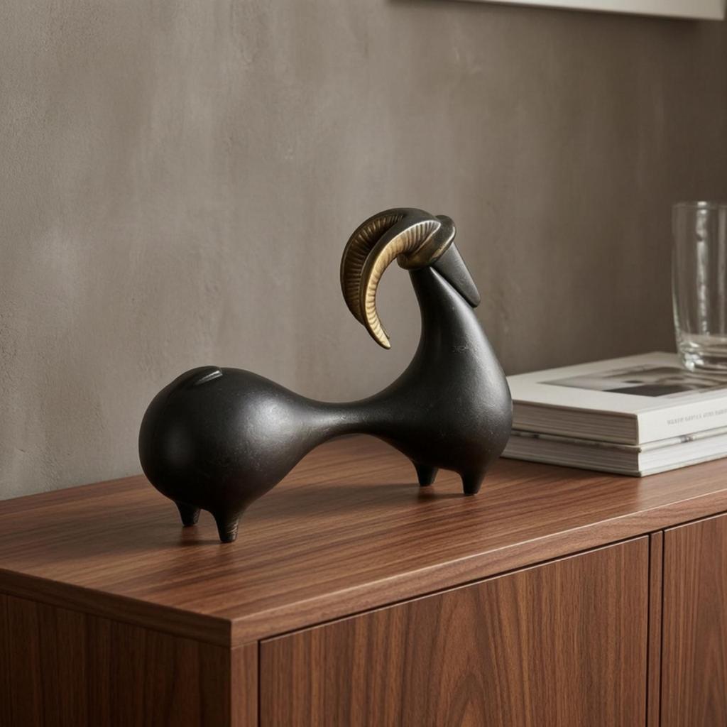 Goat Figurine Modern Sculpture Minimalist for Entryway, Art Collectors