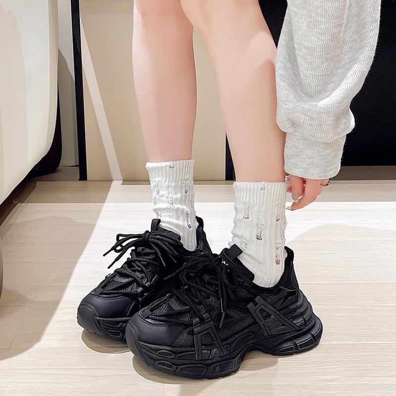 2024 Autumn New Women's Lace-up Sports Shoes Non-Slip Color Matching Lightweight Women's Casual Vulcanized Shoes