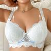 Oversized Pure Desire Embroidered Lace Bra Lifting Slimming U-Back Gathered Push-Up Bra