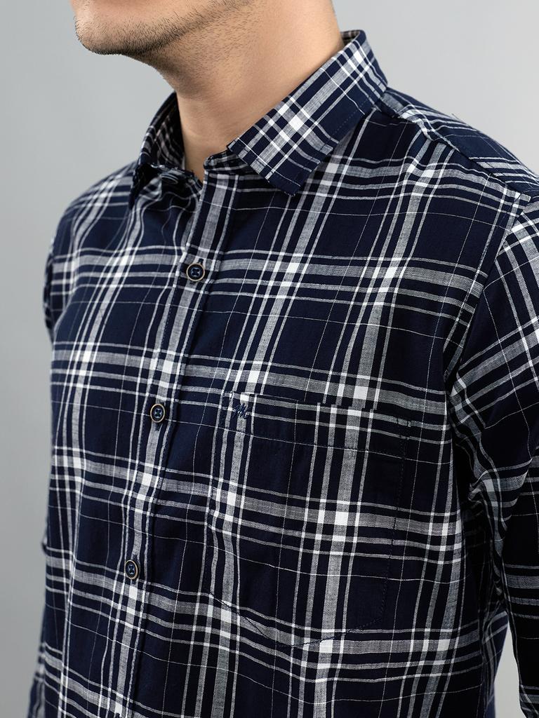 MONTE CARLO Men's Regular Fit Check Full Sleeve Shirt