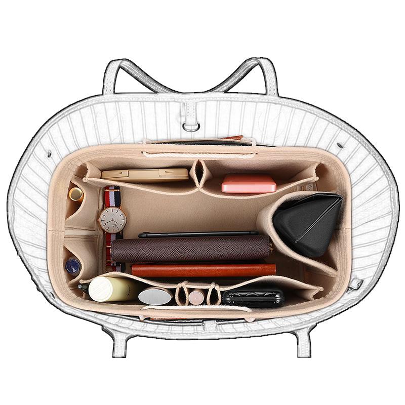 EverToner Filz-Tascheneinsatz Handtasche Für LV Neverfull Organizer Tasche in Tasche Organizer mit Griffen