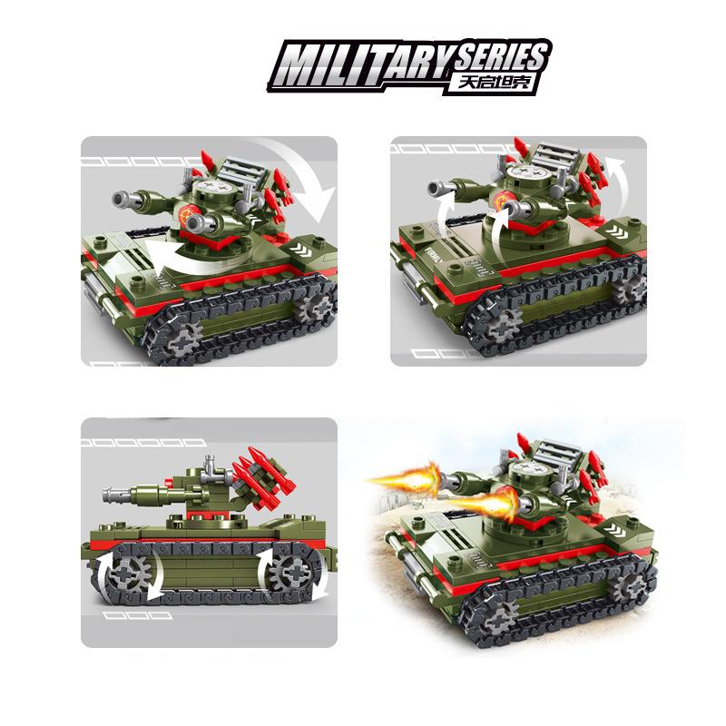 MOC Hlavní bojový tank Tiger Těžký tank Válka Vojenské Městské Vozidlo Auto Stavební kostky Klasický Model Kostky Sady Nápady
