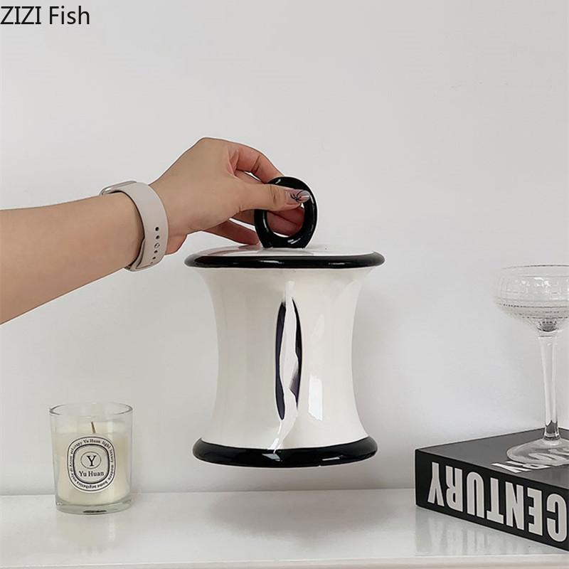 Light Luxury Ceramic Tissue Box Creative Napkin Storage Box Kitchen Wet Towel Dispenser Nordic Home Decoration Accessories