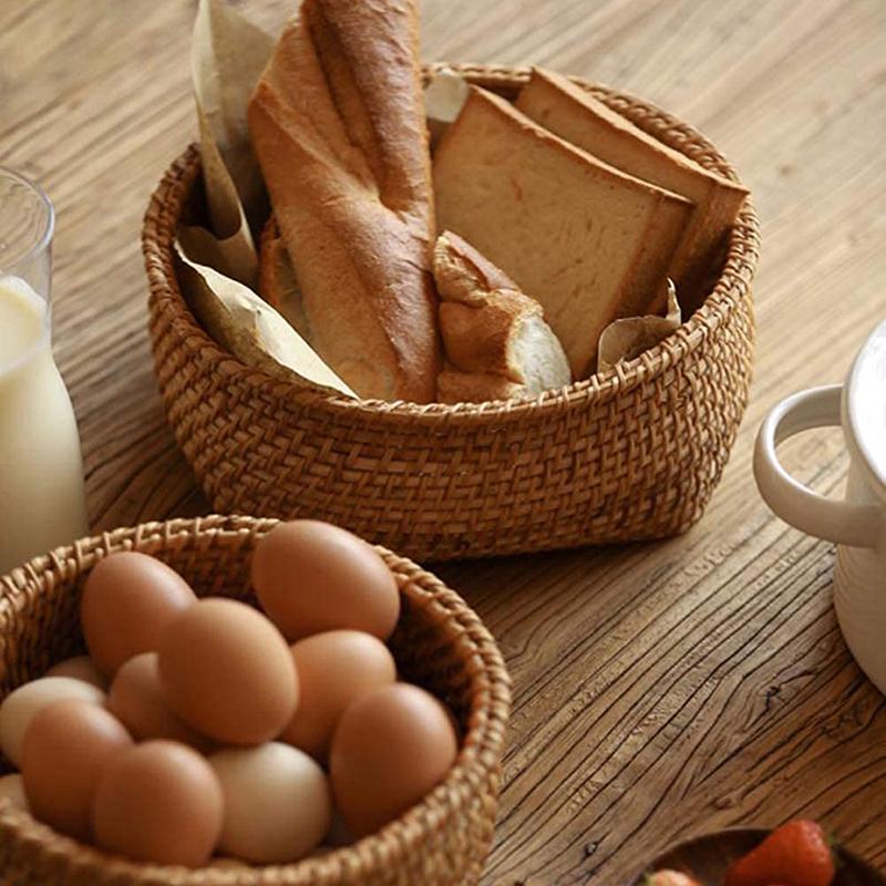 Kitchen Organizer Storage Shelf Organization Storage Rattan Wicker Picnic Basket Desk Organizer For Cosmetics Storage Box