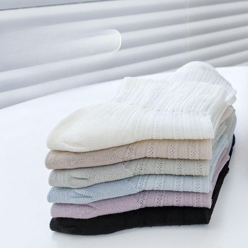 Spitzensocken Damen Sommer Dünne Kurze Socken Damen Sommer Mesh Atmungsaktiv Locker Eis-Socken Glasfaser Damen Socken