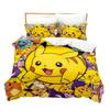 Pikachu Series Three-Piece Cartoon Kit 3D Digital Printing Quilt Cover Bedding