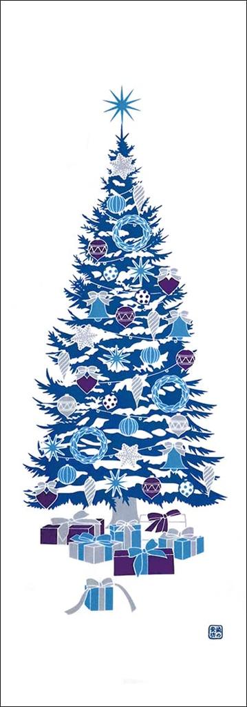 Some no Anbo Hand Towel Tree Authentic Dyed Cotton Tokuoka Made in Japan 35cm x 100cm "Holy Blue" 100%