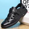 Men'S Leather Breathable Sandals Hollow Hole Shoes Soft Sole Soft Surface Casual Leather Shoes Men'S Middle-Aged And Elderly Father Shoes