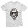 Gothic Skull With Roses And Crown Art T-Shirt