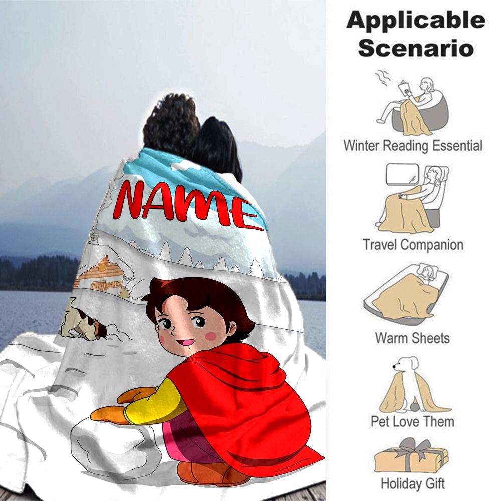 Customiz Name Personality Heidi Blanket Soft &Warm Sofa Office Bed Travel Lunch Break Blanket, Gift Suitable All Seasons