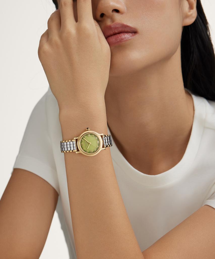Lollalojeu Waltz Green Onyx Two-Tone Women'S Metal Daily Watch