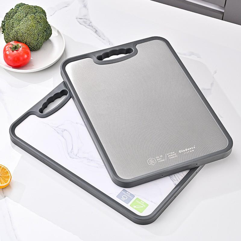 316 Stainless Steel Cutting Board With Anti-Slip Edge Dual-Sided Antibacterial Kitchen Chopping Fruits Vegetables