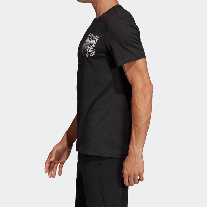 Adidas Sports Style Crew Neck Short Sleeve T-Shirt Men Tops Black DV3097