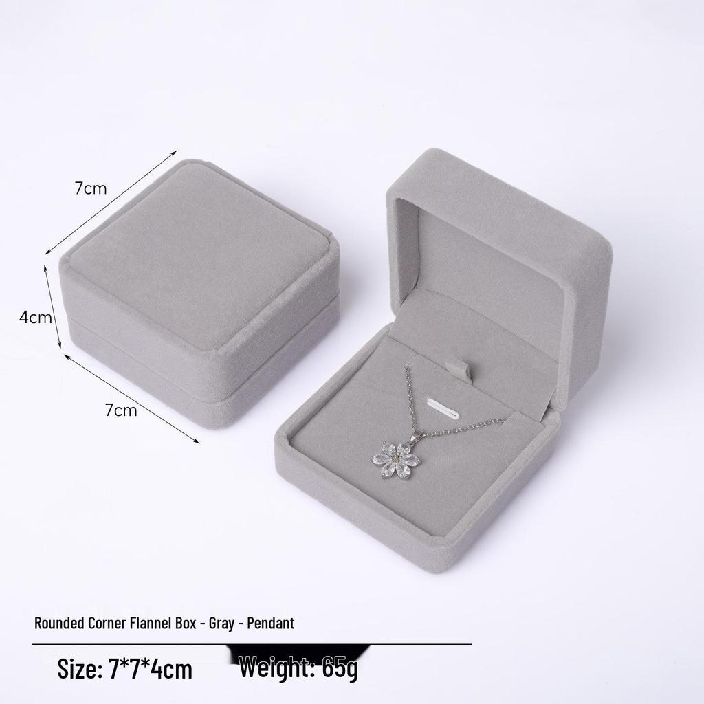 Rounded Corner Plush Jewelry Storage Box for Bracelets, Rings, and Necklaces