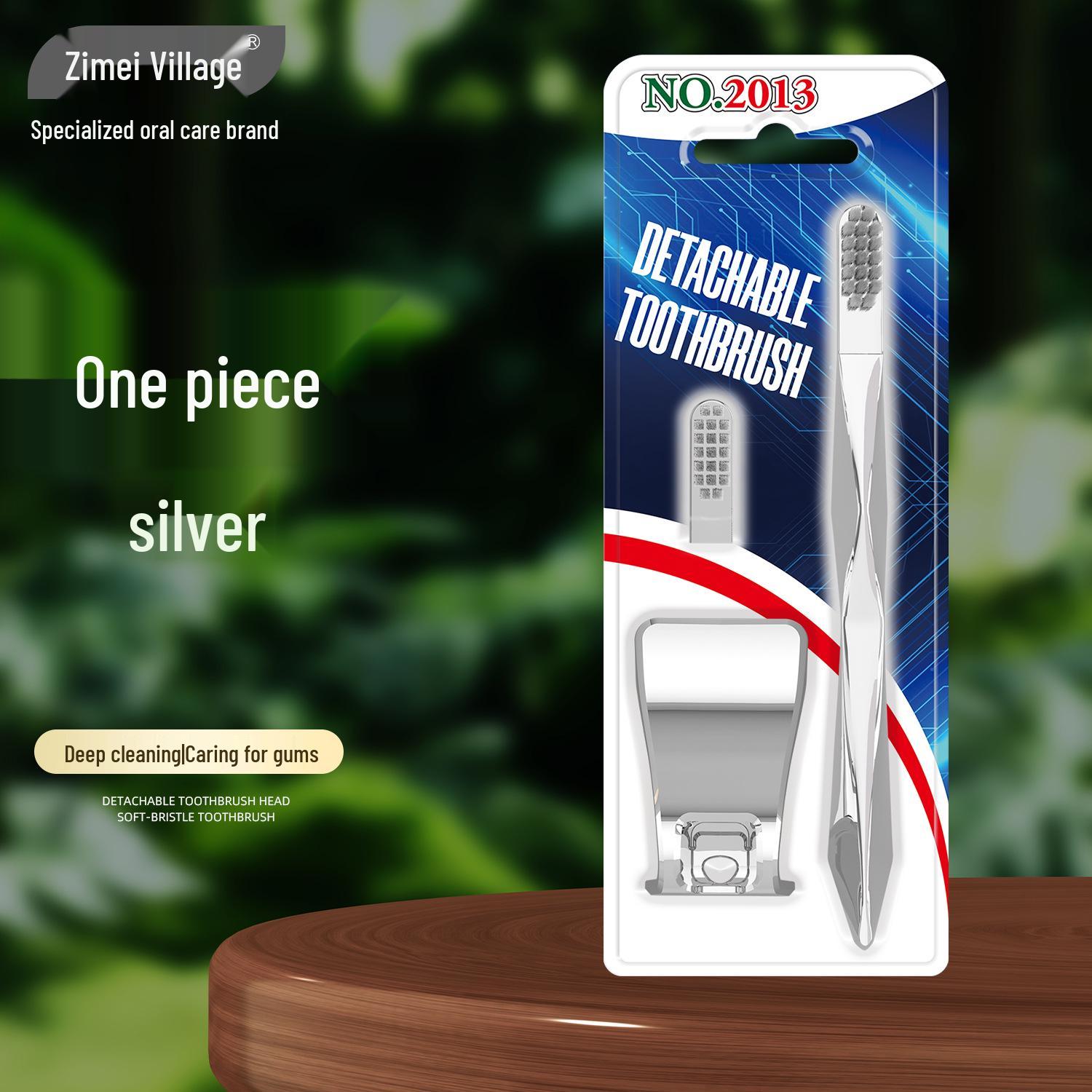 Zhi Mei Cun Soft Bristle Adult Travel Toothbrush Set with Removable Head, Individually Wrapped