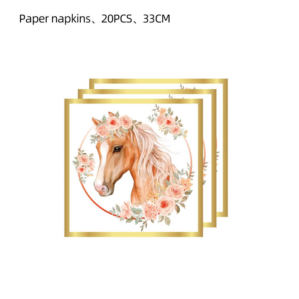 Western Cowboy Horse Racing Theme Birthday Party Decorations: Disposable Plates, Cups, Tablecloth, and Banners for Girls