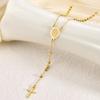 Clavicle Length Rosary Necklace Tassel Chain Cross Pendant Necklace Cross Necklace  Stylish Commute