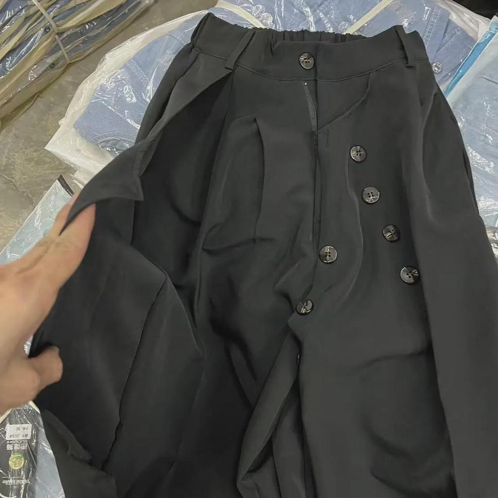 High-Grade Yamamoto-Style Irregular Buttoned Culottes for Men and Women