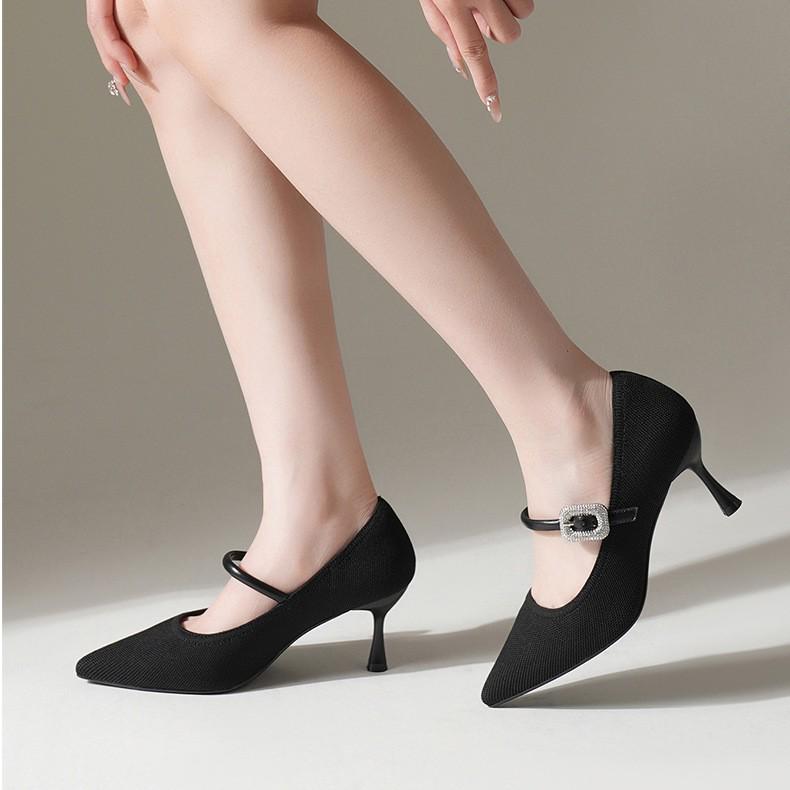 2026 European Style Pointed Toe Stiletto Mary Janes - Lightweight & Comfortable